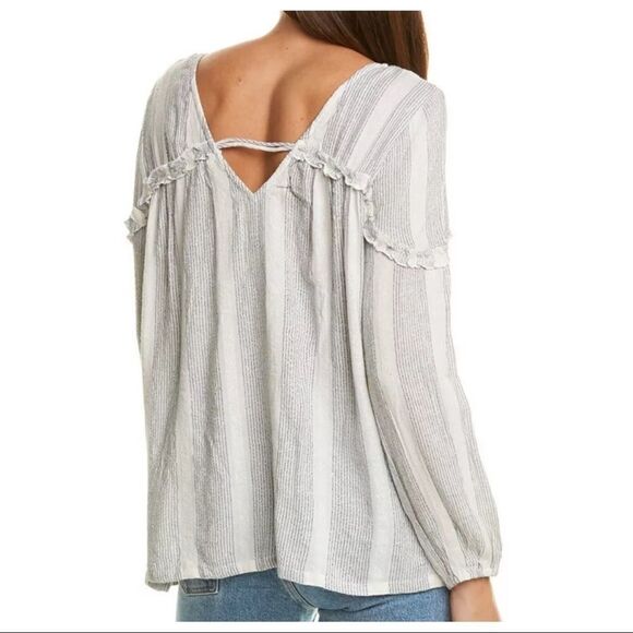 Bishop & Young Sierra Stripe Oversized White Stripes Long Sleeve Comfy Shirt S - Picture 3 of 9